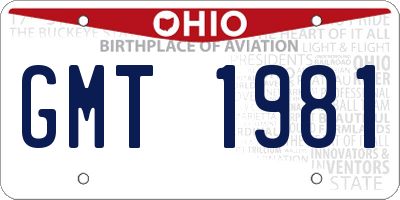 OH license plate GMT1981