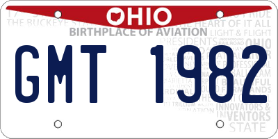 OH license plate GMT1982