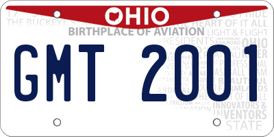 OH license plate GMT2001