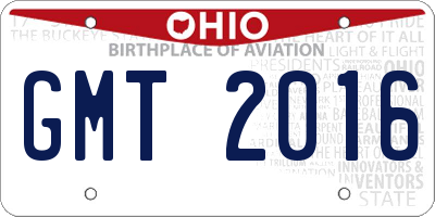 OH license plate GMT2016