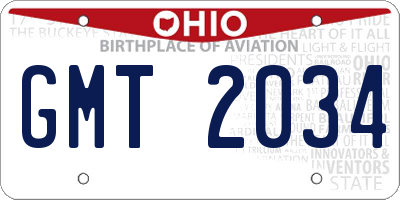OH license plate GMT2034