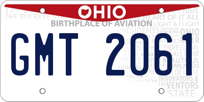 OH license plate GMT2061