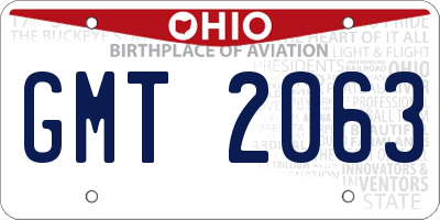 OH license plate GMT2063