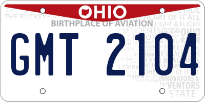 OH license plate GMT2104