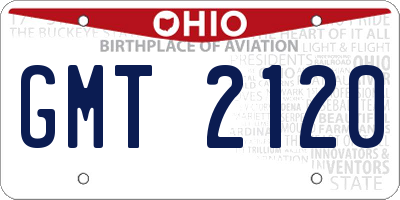 OH license plate GMT2120