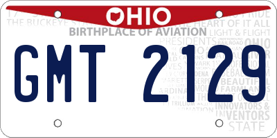 OH license plate GMT2129