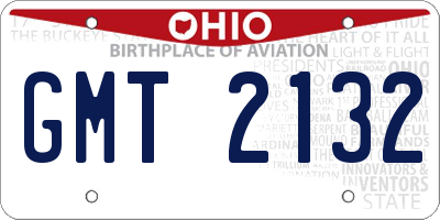 OH license plate GMT2132