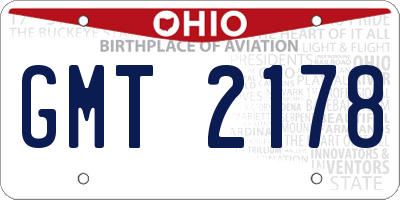 OH license plate GMT2178