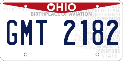 OH license plate GMT2182