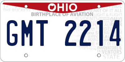 OH license plate GMT2214