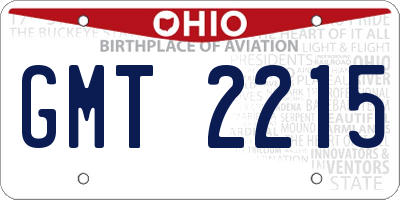 OH license plate GMT2215