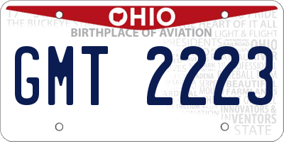 OH license plate GMT2223