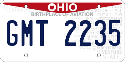 OH license plate GMT2235
