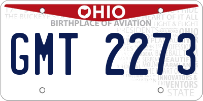 OH license plate GMT2273