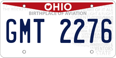 OH license plate GMT2276