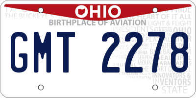 OH license plate GMT2278