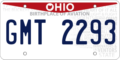 OH license plate GMT2293