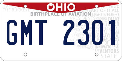 OH license plate GMT2301