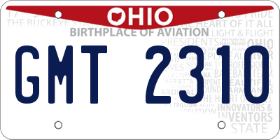 OH license plate GMT2310
