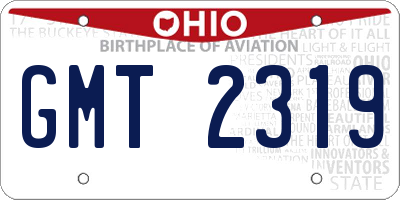 OH license plate GMT2319