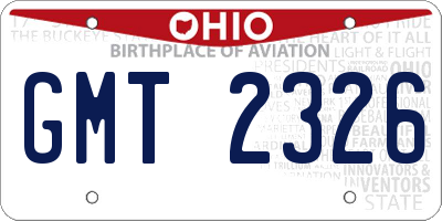 OH license plate GMT2326