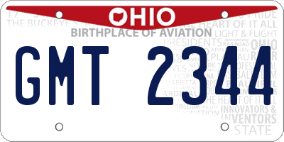 OH license plate GMT2344