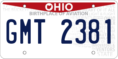 OH license plate GMT2381