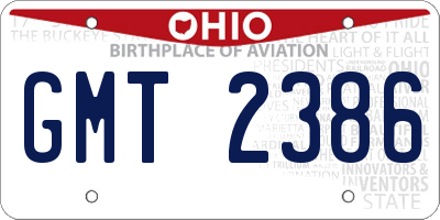 OH license plate GMT2386