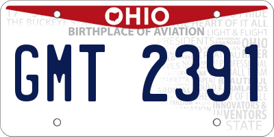 OH license plate GMT2391