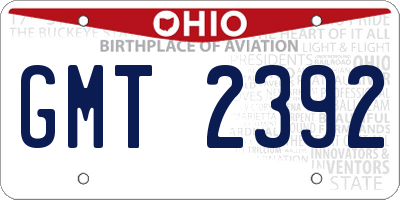 OH license plate GMT2392