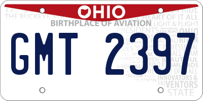 OH license plate GMT2397