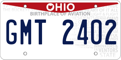 OH license plate GMT2402