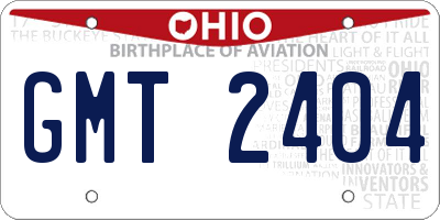 OH license plate GMT2404