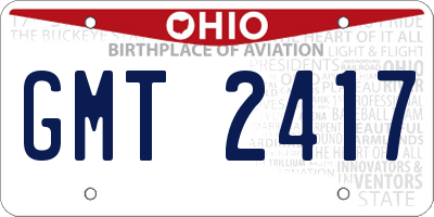 OH license plate GMT2417
