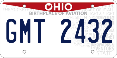OH license plate GMT2432