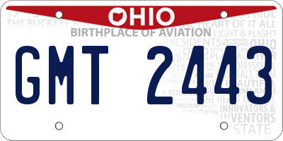 OH license plate GMT2443