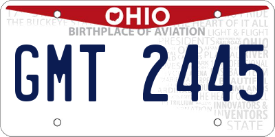 OH license plate GMT2445