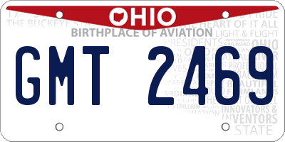 OH license plate GMT2469