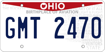 OH license plate GMT2470