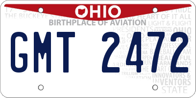 OH license plate GMT2472