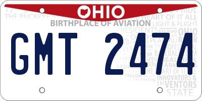 OH license plate GMT2474