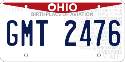 OH license plate GMT2476