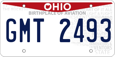 OH license plate GMT2493