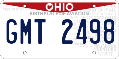 OH license plate GMT2498