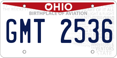 OH license plate GMT2536