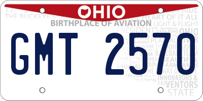 OH license plate GMT2570