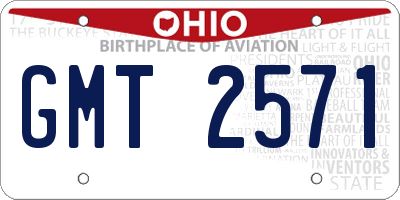 OH license plate GMT2571