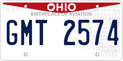 OH license plate GMT2574
