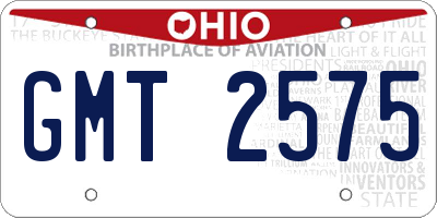 OH license plate GMT2575