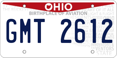 OH license plate GMT2612